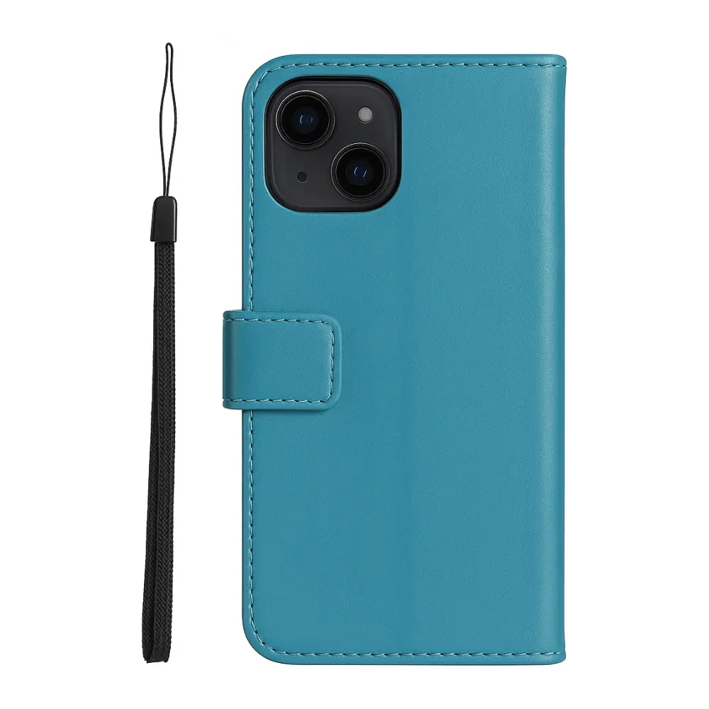 iPhone 16 Plus Hülle – Premium Wallet Case mit Kartenfach, Magnetverschluss und Handschlaufe